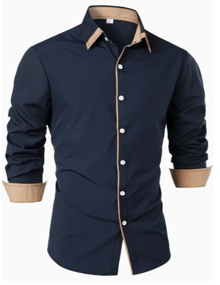 Herren Freizeithemd – Slim Fit – Atmungsaktive Naturfasern – Langarm Knopfverschluss