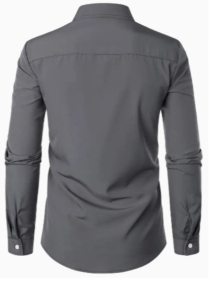 Herren Freizeithemd – Slim Fit – Atmungsaktive Naturfasern – Langarm Knopfverschluss