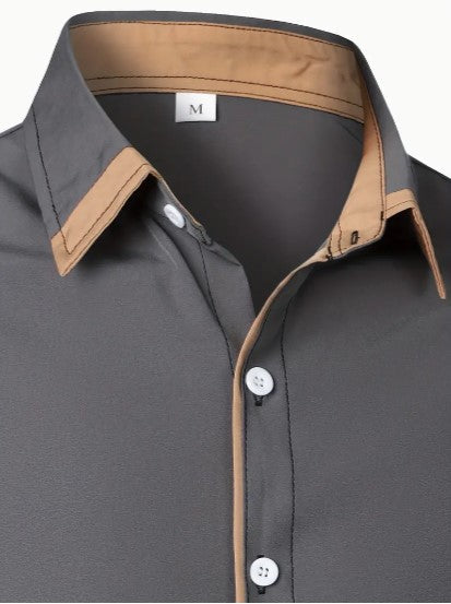 Herren Freizeithemd – Slim Fit – Atmungsaktive Naturfasern – Langarm Knopfverschluss