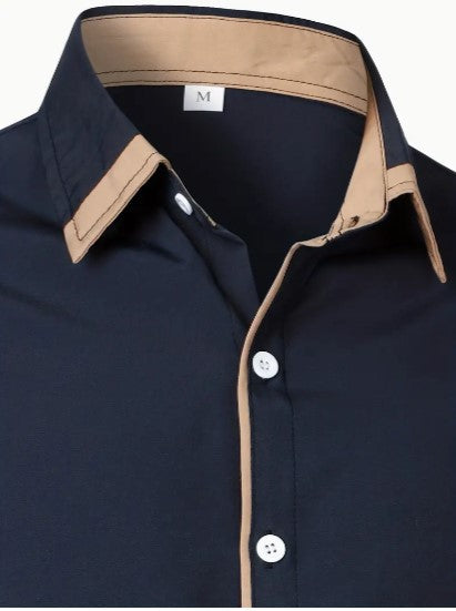 Herren Freizeithemd – Slim Fit – Atmungsaktive Naturfasern – Langarm Knopfverschluss