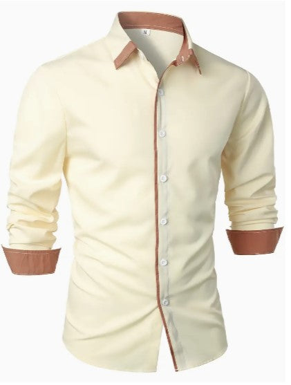 Herren Freizeithemd – Slim Fit – Atmungsaktive Naturfasern – Langarm Knopfverschluss