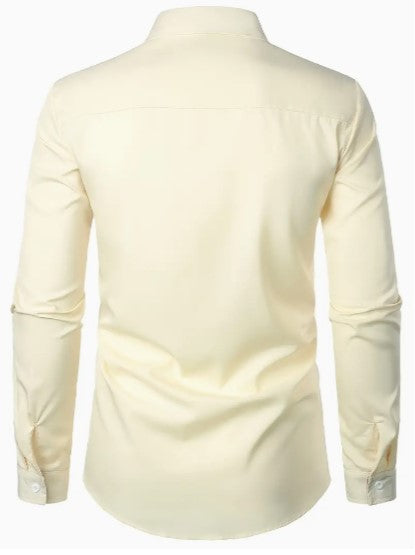 Herren Freizeithemd – Slim Fit – Atmungsaktive Naturfasern – Langarm Knopfverschluss