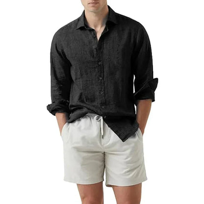 Herren Freizeithemd – Relaxed Fit – Langarm – Natürliche atmungsaktive Fasern