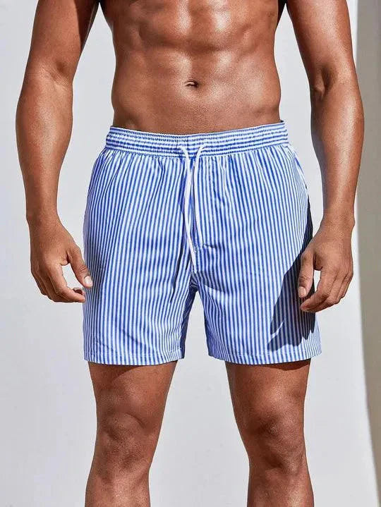 Herren Badeshorts – Relaxed Fit – Schnell trocknend – Elastischer Bund mit Kordelzug