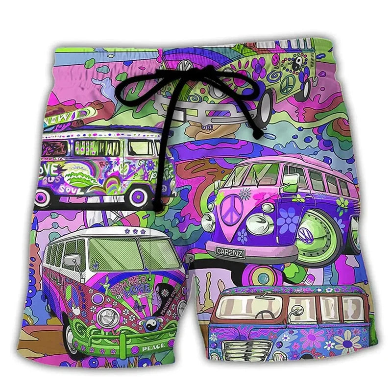 Herren Badeshorts – Regular Fit – Schnell trocknend – Boho Muster – Verstellbarer Bund