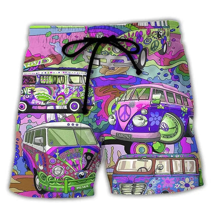 Herren Badeshorts – Regular Fit – Schnell trocknend – Boho Muster – Verstellbarer Bund