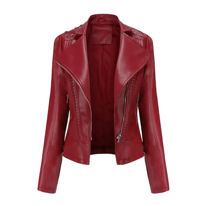 Damen Blazer Jacke – Taillierter Schnitt – Kurz Geschnitten – Nieten – Reißverschluss