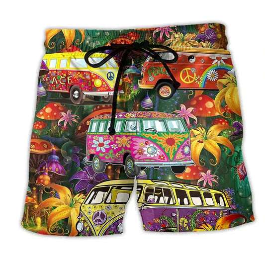 Herren Badeshorts – Regular Fit – Schnell trocknend – Boho Muster – Verstellbarer Bund