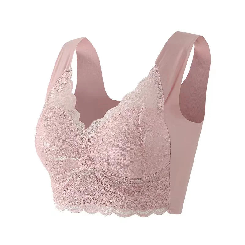 Damen BH – Nahtloser Sitz – Ohne Bügel – Spitze – Vollschale mit Stützfunktion