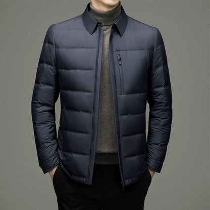 Herren Steppjacke – Standard Fit – Reißverschluss – Klassischer Kragen – Leicht wattiert
