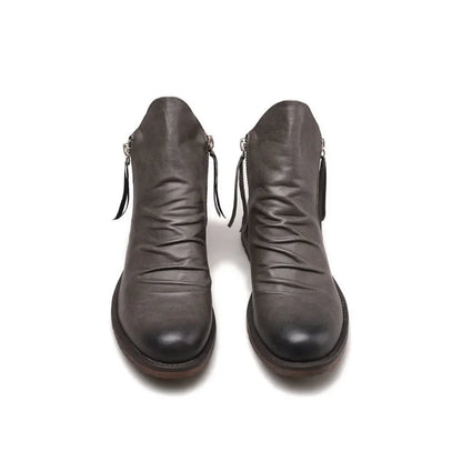 Herren Chelsea Boots – Sleek Fit – Lederoptik – Seitlicher Reißverschluss – Flacher Absatz