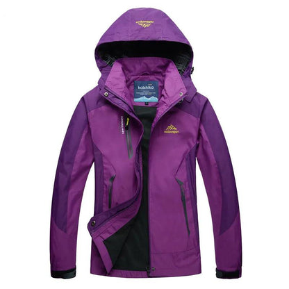 Damen Regenjacke – Wasserdicht – Mittlere Passform – Kapuze – Reißverschlusstaschen
