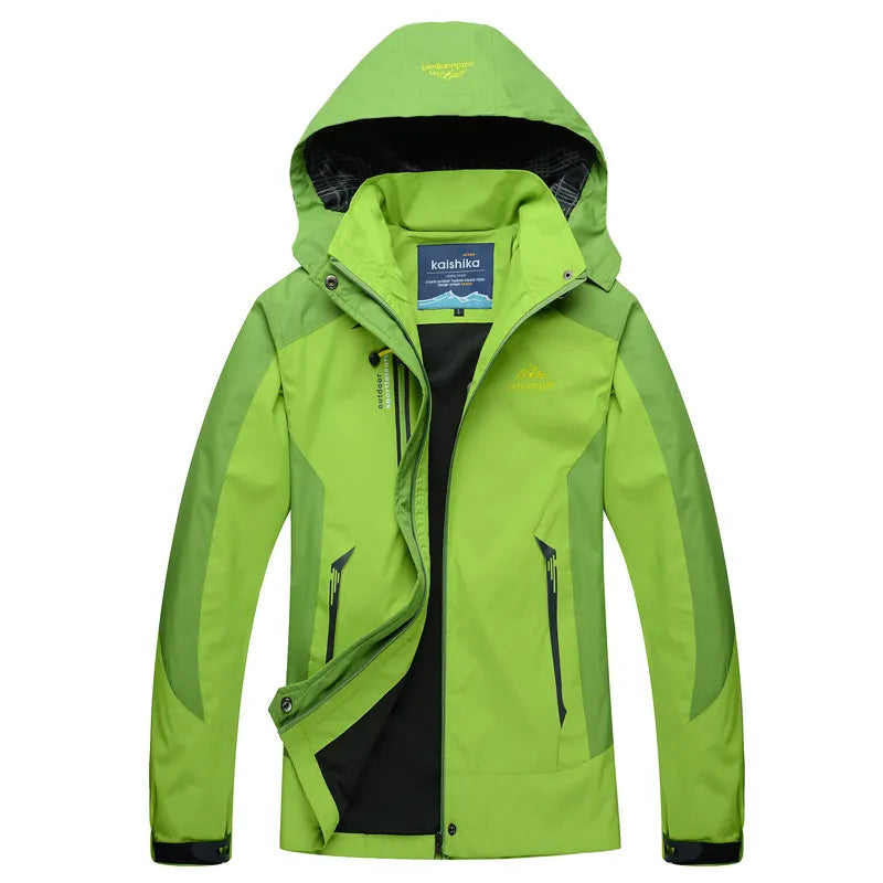 Damen Regenjacke – Wasserdicht – Mittlere Passform – Kapuze – Reißverschlusstaschen