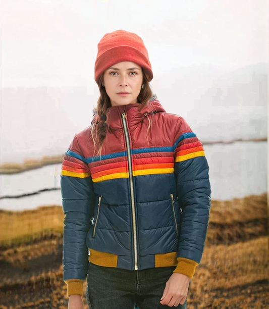 Damen Steppjacke – Reguläre Passform – Kapuze – Reißverschlusstaschen – Sportlicher Look