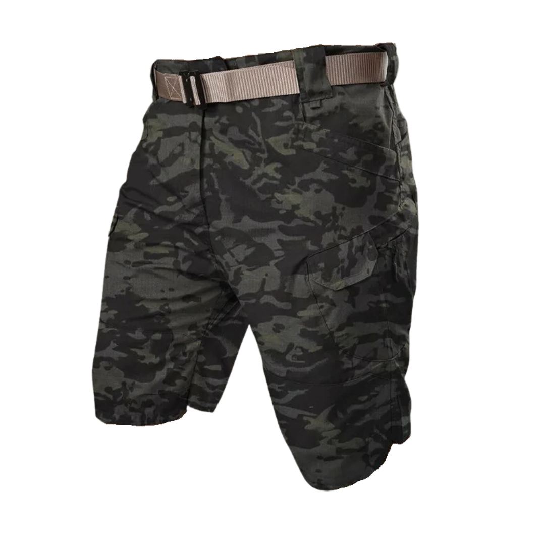 Herren Cargo-Shorts – Relaxed Fit – Baumwolle – 6 Reißverschlusstaschen – Gürtel