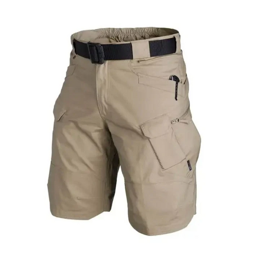 Herren Cargo-Shorts – Relaxed Fit – Baumwolle – 6 Reißverschlusstaschen – Gürtel