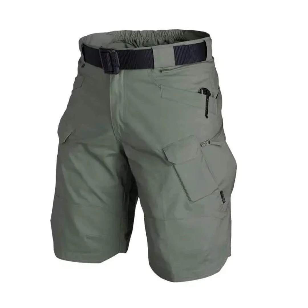 Herren Cargo-Shorts – Relaxed Fit – Baumwolle – 6 Reißverschlusstaschen – Gürtel