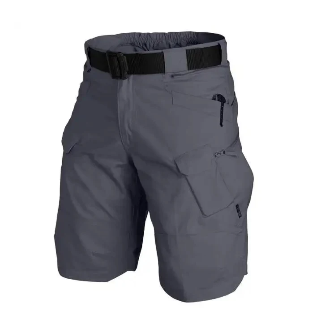 Herren Cargo-Shorts – Relaxed Fit – Baumwolle – 6 Reißverschlusstaschen – Gürtel