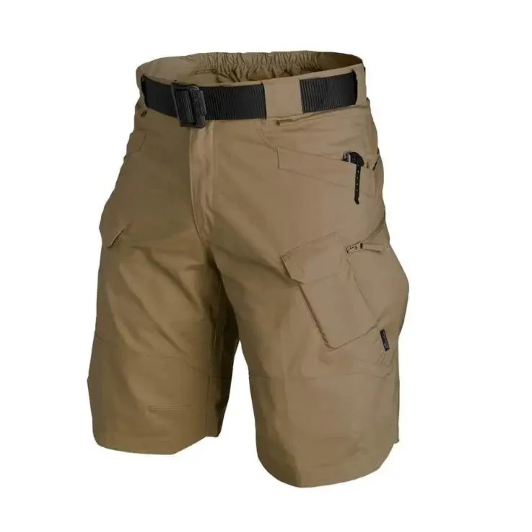 Herren Cargo-Shorts – Relaxed Fit – Baumwolle – 6 Reißverschlusstaschen – Gürtel