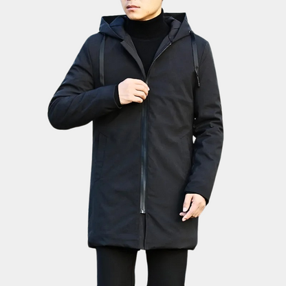 Herren Regenjacke – Wasserabweisend – Regular Fit – Kapuze – Mittellang – Atmungsaktiv