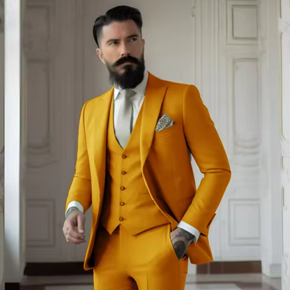 Herren Anzug – Slim Fit – Luxusstoff – 3-teilig – Zwei-Knopf – Reverskragen