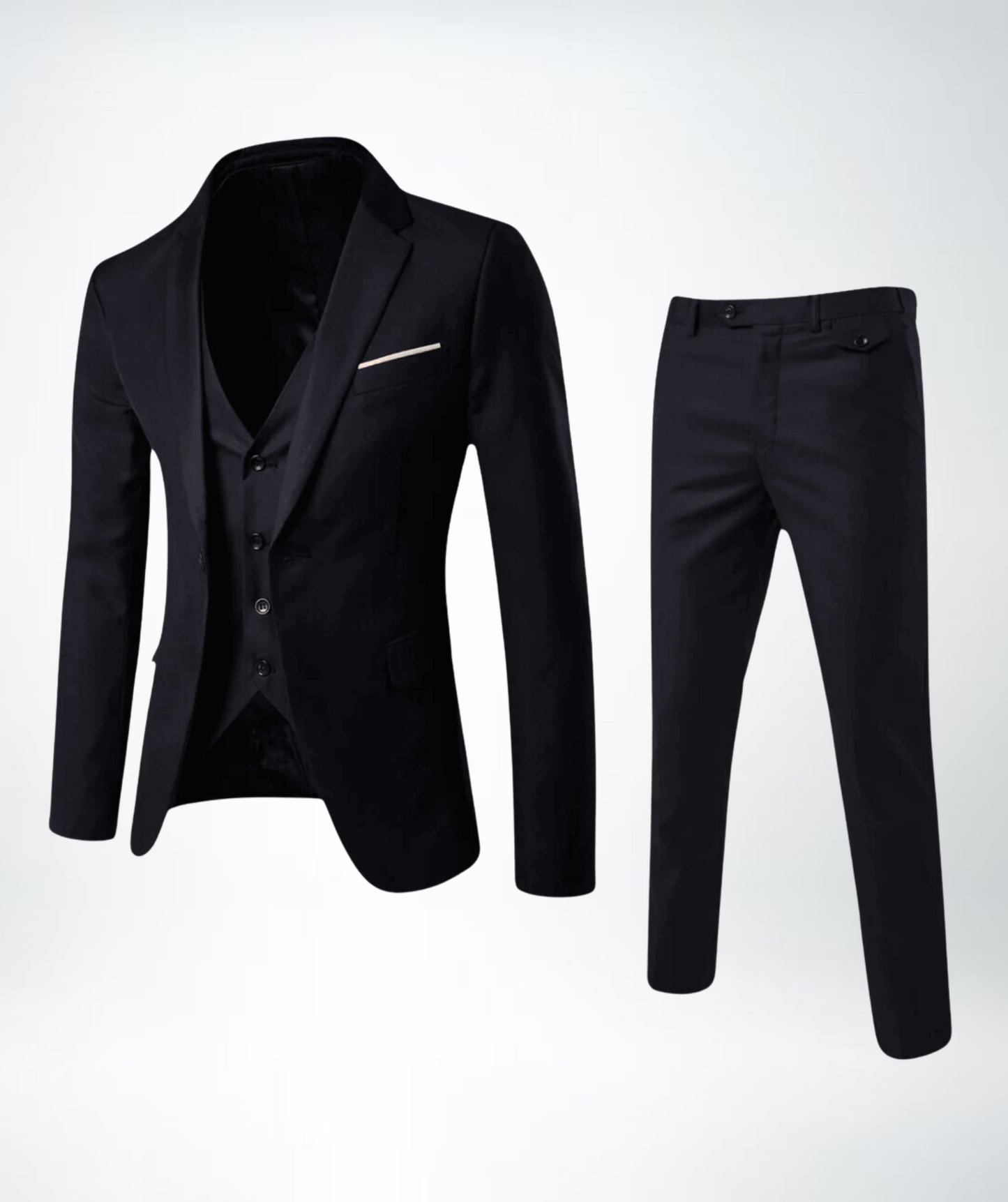 Herren Anzug Dreiteilig – Slim Fit – Wollmix – Business – Sakko mit Weste
