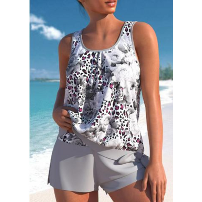 Damen Tankini Set – Flowy Top – Mid-Thigh Shorts – Atmungsaktives Material