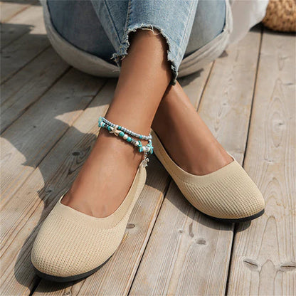 Damen Slip-On Schuhe – Weiches Strickdesign – Atmungsaktiv – Orthopädischer Komfort