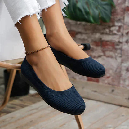 Damen Slip-On Schuhe – Weiches Strickdesign – Atmungsaktiv – Orthopädischer Komfort