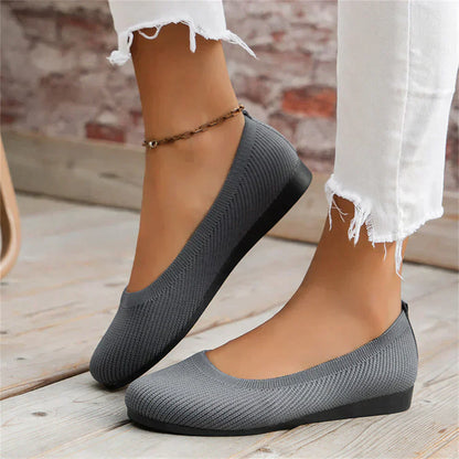 Damen Slip-On Schuhe – Weiches Strickdesign – Atmungsaktiv – Orthopädischer Komfort