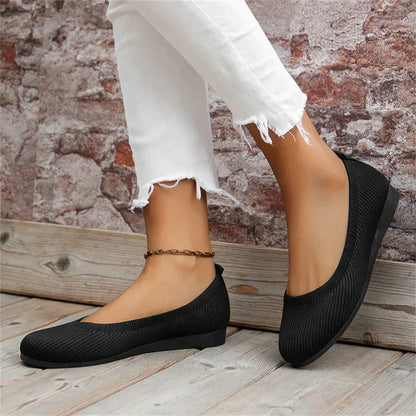 Damen Slip-On Schuhe – Weiches Strickdesign – Atmungsaktiv – Orthopädischer Komfort
