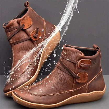 Damen Orthopädische Stiefeletten – Stützende Passform – Riemen & Schnalle – Rutschfeste Sohle