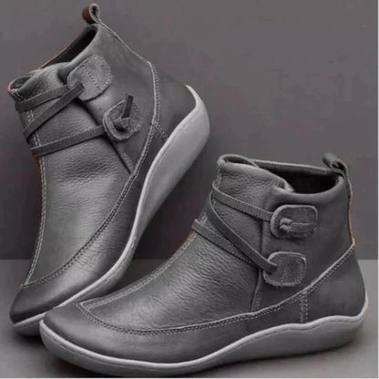 Damen Orthopädische Stiefeletten – Stützende Passform – Riemen & Schnalle – Rutschfeste Sohle