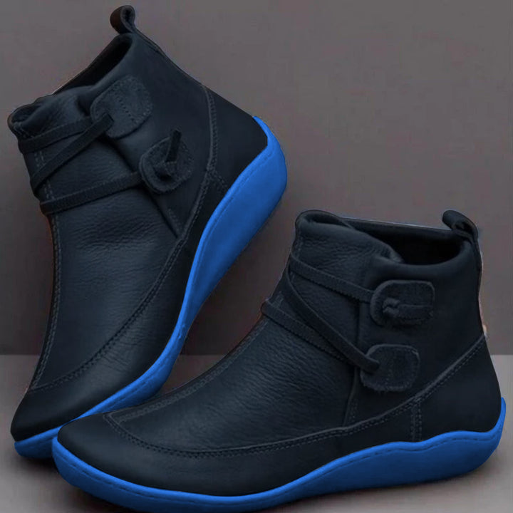 Damen Orthopädische Stiefeletten – Stützende Passform – Riemen & Schnalle – Rutschfeste Sohle