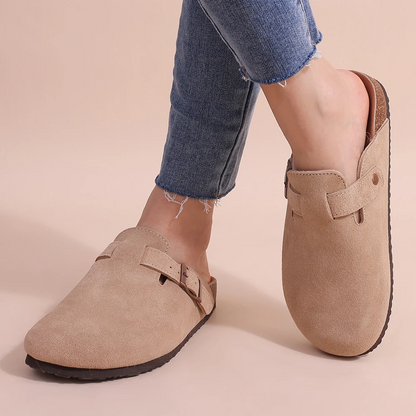 Damen Komfortsandalen – Slip-On – Gepolsterte Sohle – Verstellbarer Riemen