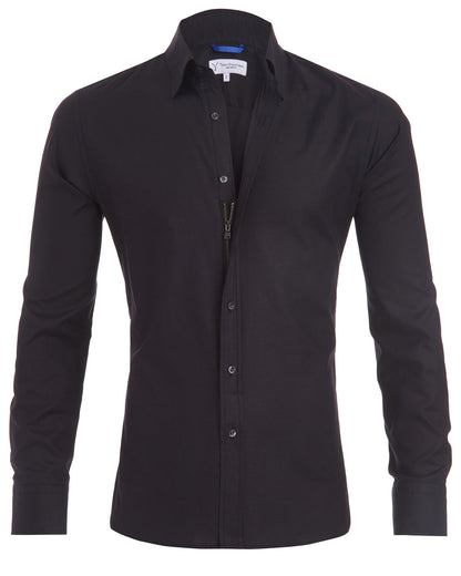 Herren Hemd – Slim Fit – Atmungsaktives Gewebe – Langarm mit Knopfverschluss
