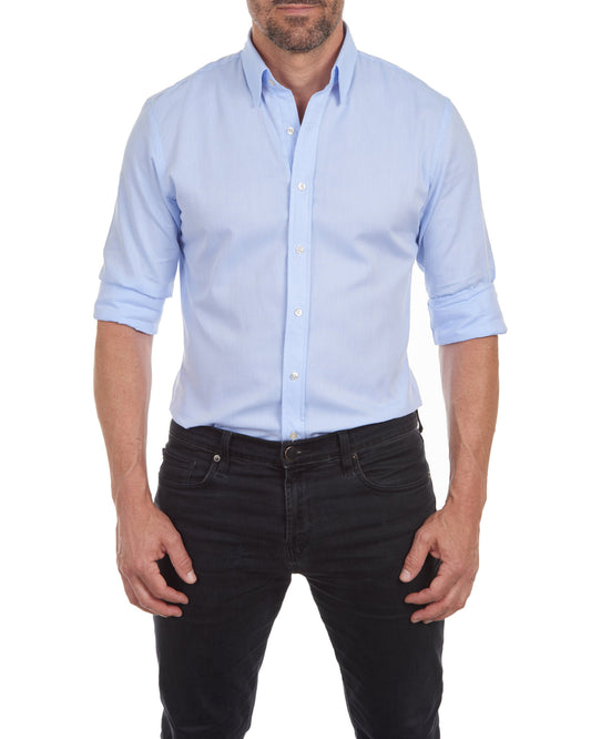 Herren Hemd – Slim Fit – Atmungsaktives Gewebe – Langarm mit Knopfverschluss