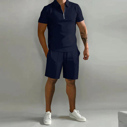 Herren Polo Shirt – Klassischer Schnitt – Atmungsaktives Mischgewebe – Kurzarm – Reißverschlusskragen