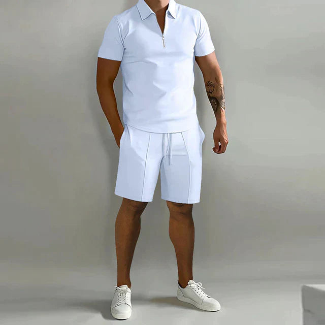 Herren Polo Shirt – Klassischer Schnitt – Atmungsaktives Mischgewebe – Kurzarm – Reißverschlusskragen