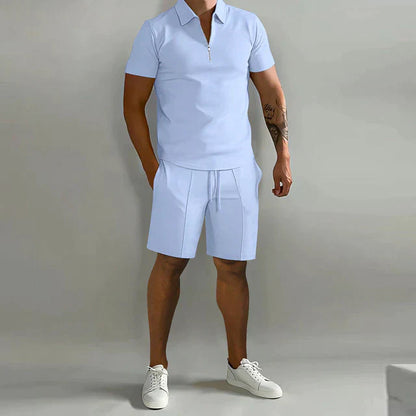 Herren Polo Shirt – Klassischer Schnitt – Atmungsaktives Mischgewebe – Kurzarm – Reißverschlusskragen