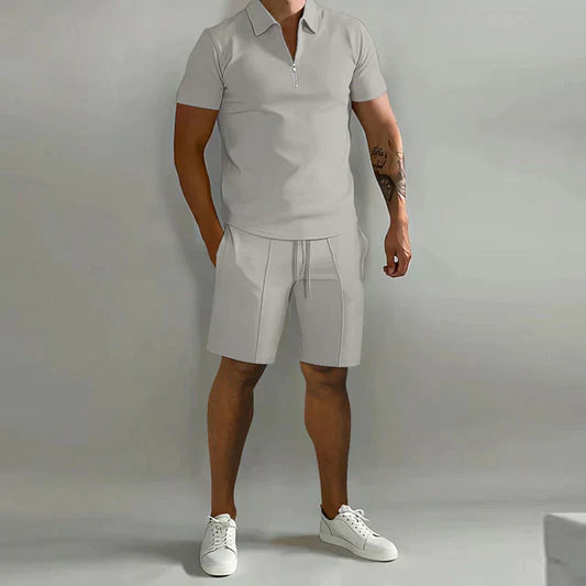 Herren Polo Shirt – Klassischer Schnitt – Atmungsaktives Mischgewebe – Kurzarm – Reißverschlusskragen