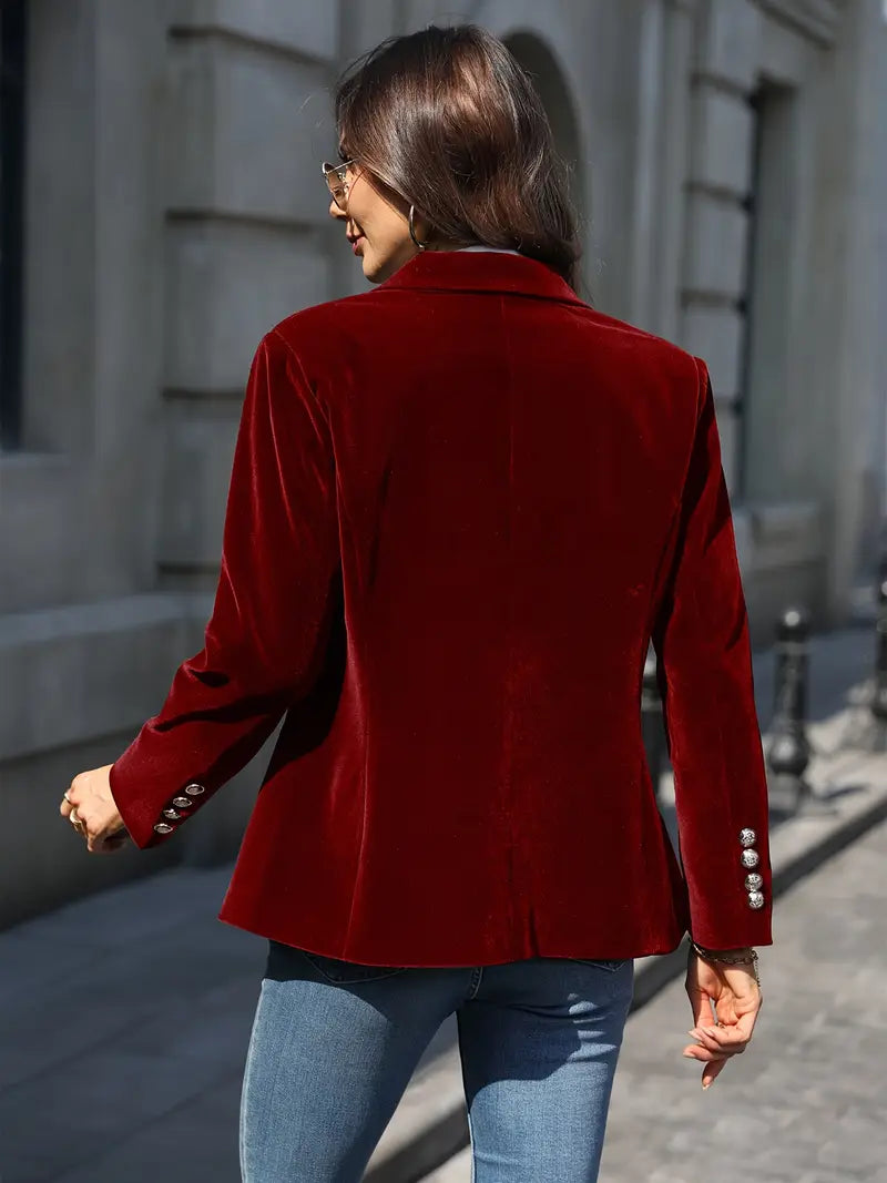 Damen Blazer – Taillierter Schnitt – Weiches Luxusmaterial – Einreiher mit Reverskragen