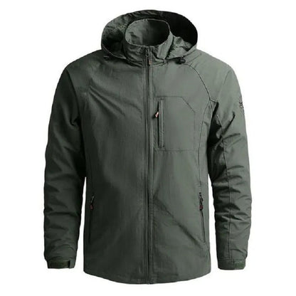 Herren Cargojacke – Regular Fit – Atmungsaktive Mischung – Zipper – Hüftlang – Mehrere Taschen