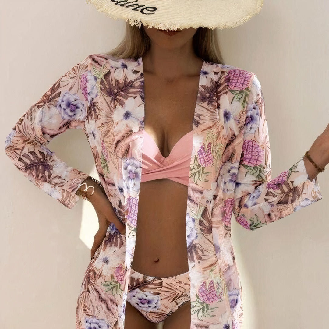 Damen Bikini Set – Crossover Top – High Waist – Atmungsaktives Stretchmaterial