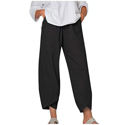 Damen Culottes – Weites Bein – Elastischer Bund – Atmungsaktive Naturfasern – Knöchellang