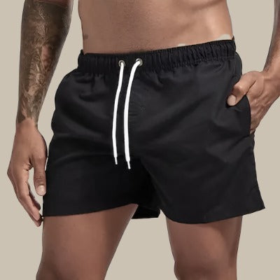 Herren Badeshorts – Relaxed Fit – Schnell Trocknend – Mid-Thigh – Kordelzug Bund