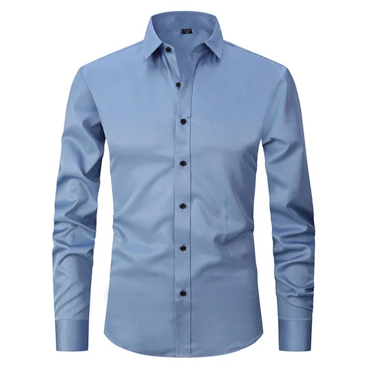 Herren Businesshemd – Slim Fit – Stretchkomfort – Bügelleicht – Kentkragen
