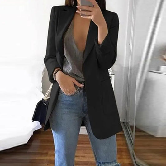 Damen Blazer – Taillierter Schnitt – Atmungsaktives Gewebe – Einreiher mit Revers