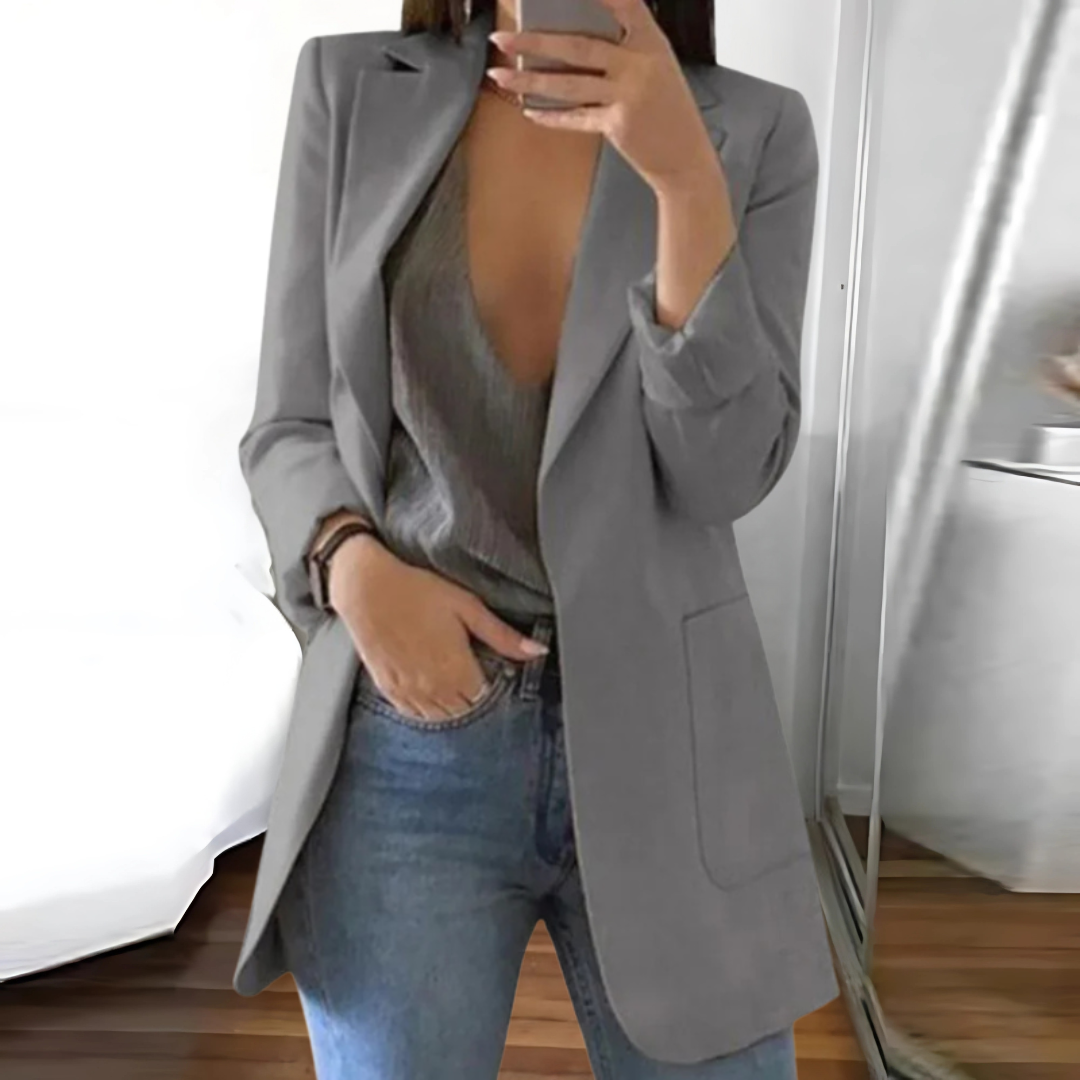 Damen Blazer – Taillierter Schnitt – Atmungsaktives Gewebe – Einreiher mit Revers