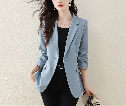 Damen Blazer – Strukturierte Passform – Einreiher – Klassisches Revers – Weiches Gewebe